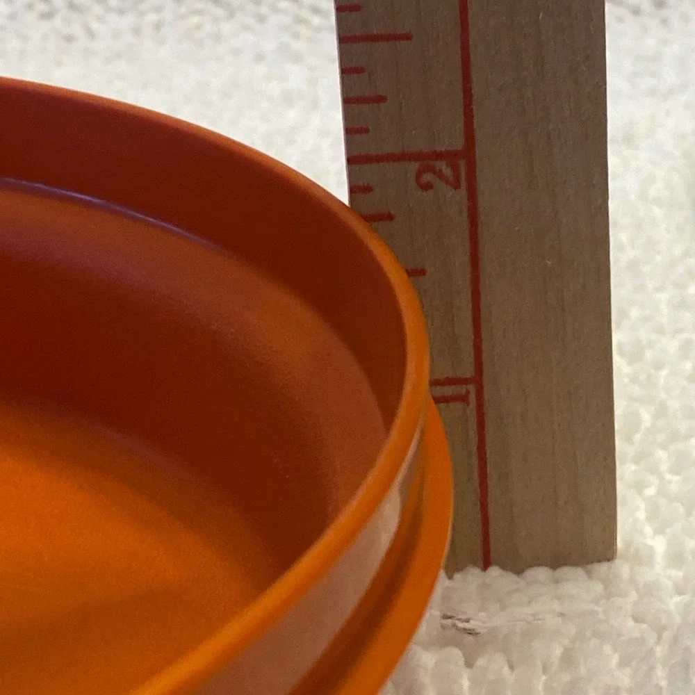Tupperware Round Container Orange Green Lid Vintage Food Storage Serve‎ and Seal